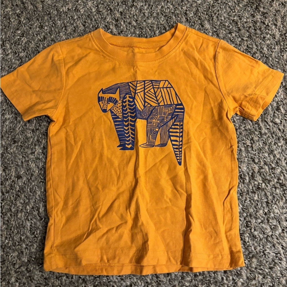 Tea Collection Size 3 Mustard Bear Graphic Tee